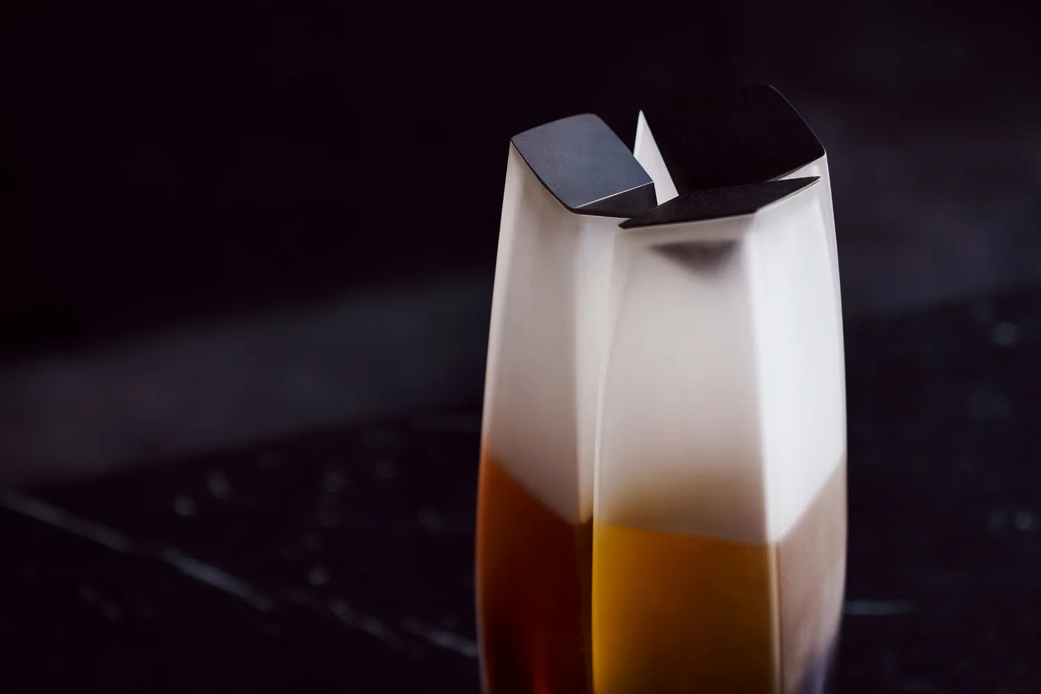 An image with three Raif Whisky Decanters nested together in gradient clear by Norlan